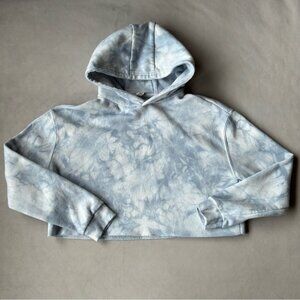 Bluenotes ~ Cropped Hoodie ~ Womens Size Small ~ Blue White Tie Dye